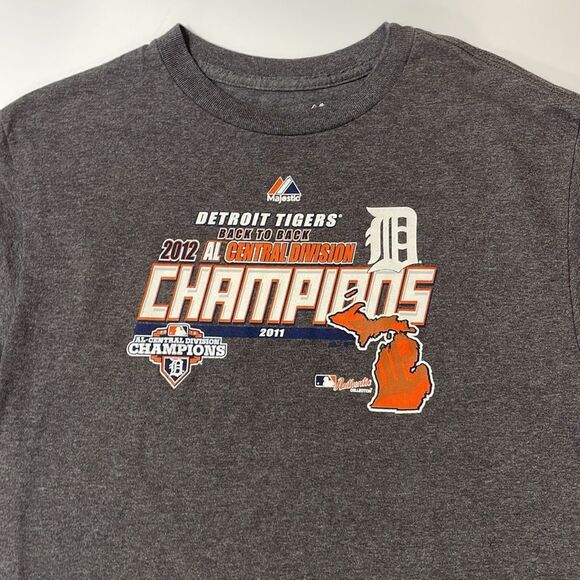 Majestic Vintage Detroit Tigers Baseball Youth Short Sleeve Tee Sz L - Picture 3 of 6